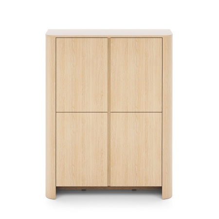 Komoda wysoka z czterema szafkami BORA 103 cm dąb vicenza front