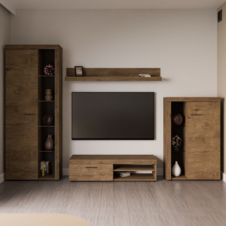 Meblościanka rtv MILO dąb lefkas