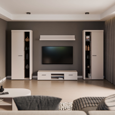 Meblościanka z witrynami MILO XL beż piaskowy