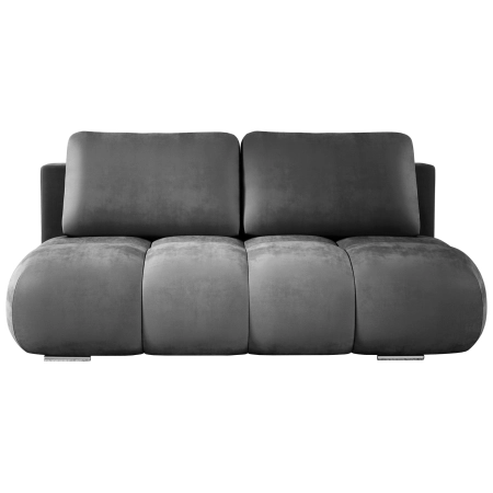 Sofa trzyosobowa pikowana szary welur MISTY białe tło