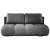 Sofa trzyosobowa pikowana szary welur MISTY białe tło