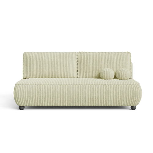 Przejdź do produktu Beżowa kanapa z funkcją spania i pojemnikiem NOVA miękki sztruks