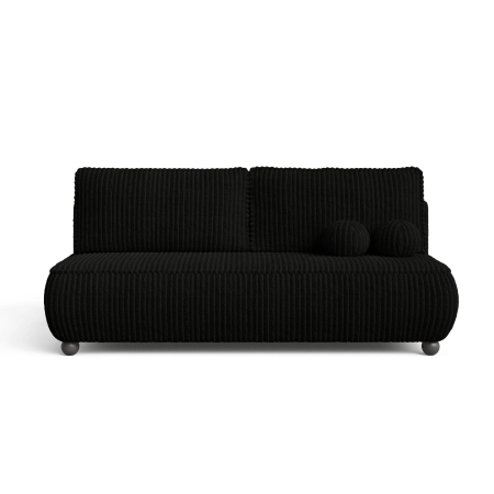 Czarna sofa do salonu rozkładana NOVA gruby sztruks TILIA 100 front