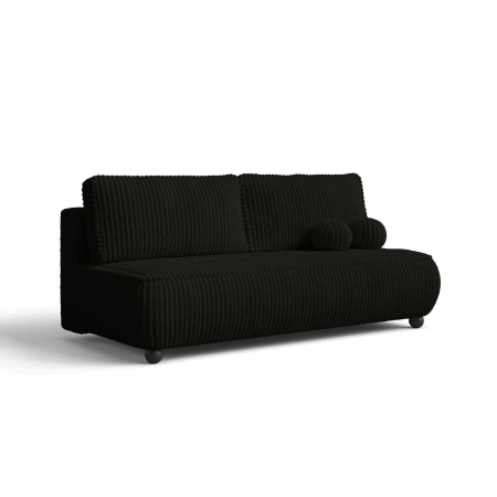Czarna sofa do salonu rozkładana NOVA gruby sztruks TILIA 100 skos