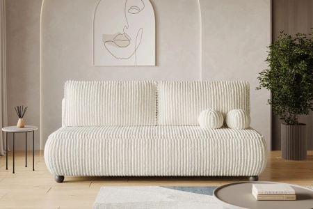 Sofa do salonu z pojemnikiem rozkładana NOVA gruby sztruks  aranżacja