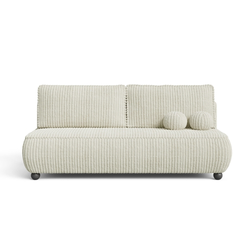 Przejdź do produktu Wygodna sofa z funkcją spania NOVA kremowy sztruks