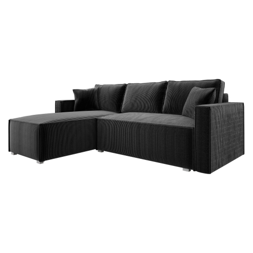 Przejdź do produktu Szara kanapa narożna z funkcją spania uniwersalna NELSE sztruks