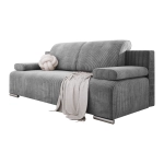 Jasnoszara kanapa z funkcją spania i pojemnikiem BONA sztruks
