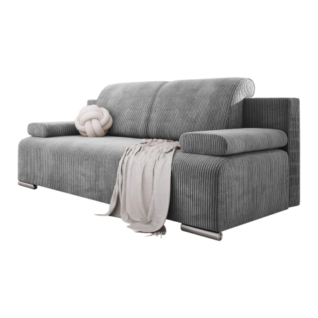 Kanapa do pokoju BONA jasnoszary sztruks POSO 55 białe tło