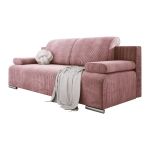 Różowa sofa z funkcją spania i pojemnikiem BONA sztruks