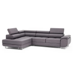 Szary narożnik do salonu z funkcją spania MONTANA welur lewy