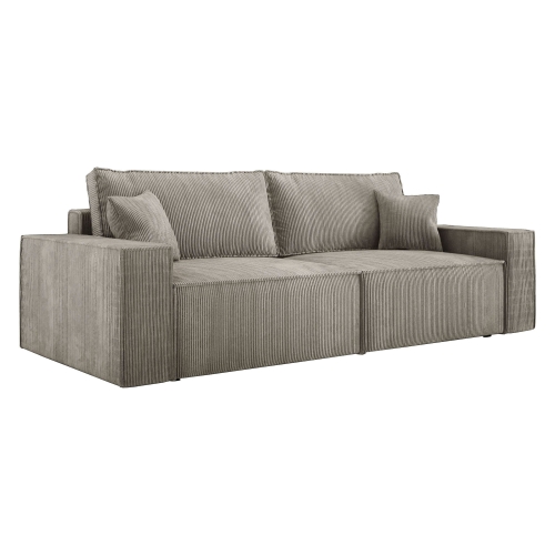 Przejdź do produktu Beżowa kanapa z funkcją spania i pojemnikiem CORTINA sztruks