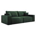 Butelkowozielona sofa z funkcją spania CORTINA sztruks