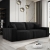 Czarna sofa do salonu z poduszkami CORTINA sztruks aranżacja