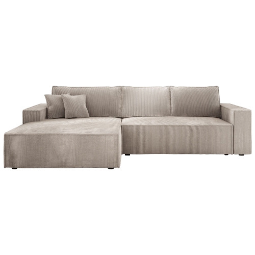 Przejdź do produktu Kremowy narożnik nowoczesny z funkcją spania COBRA S sztruks lewy