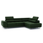 Butelkowozielony narożnik rozkładany MONTANA welur prawy