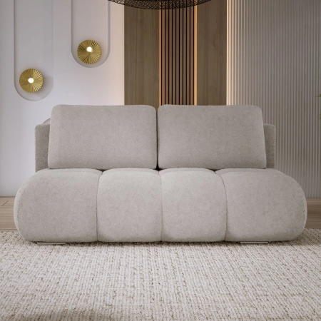Beżowa kanapa do salonu pikowana boucle MISTY