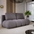 Szara sofa rozkładana do salonu pikowana MISTY boucle aranżacja skos