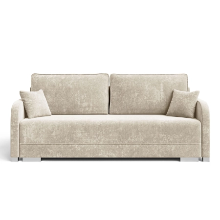 Kremowa sofa do salonu z poduszkami GOJA szenil front