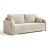 Kremowa sofa do salonu z poduszkami GOJA szenil skos