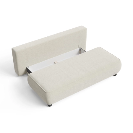 Kanapa do salonu z poduszkami NOVA na nóżkach boucle pojemnik