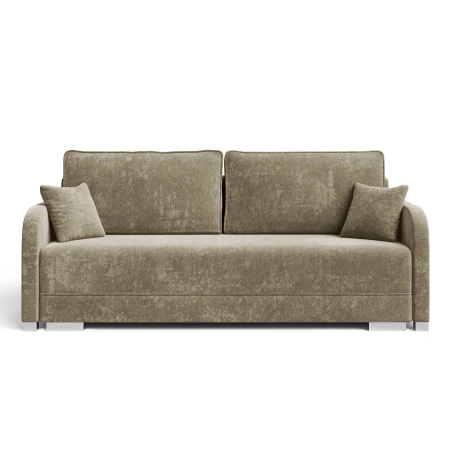 Sofa trzyosobowa szarobrązowy szenil z podłokietnikami GOJA front