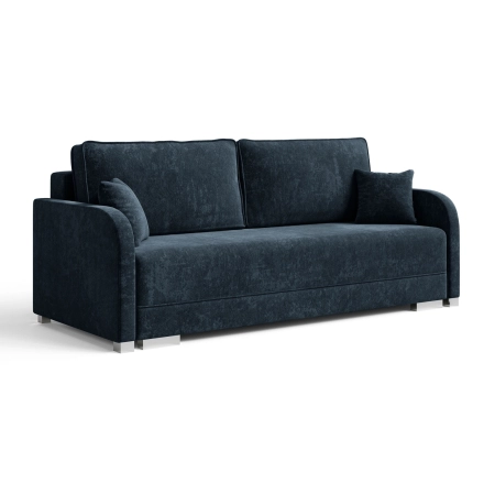 Sofa trzyosobowa do salonu granatowy szenil GOJA skos
