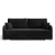 Czarna sofa do salonu z poduszkami GOJA szenil front