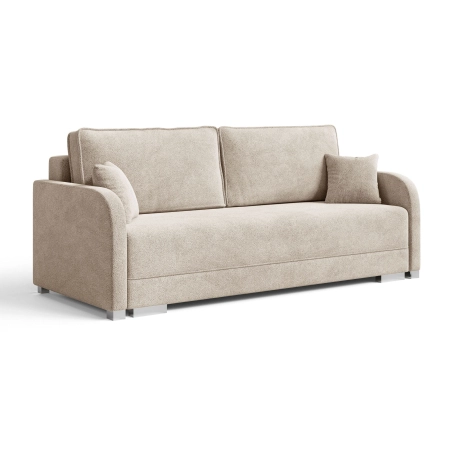 Jasnoszara kanapa do salonu rozkładana GOJA boucle skos