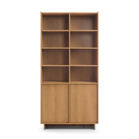 Szeroki regał do pokoju dwudrzwiowy ENSO 98 cm dąb carmel front