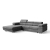 Szara kanapa narożna pikowana z zagłówkami ADRIANO welur lewa skos