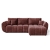 Burgundowa sofa narożna L-kształtna pikowana CALVANI szenil prawa front