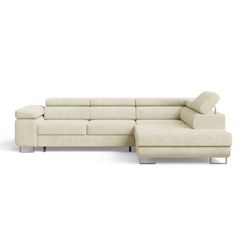 Przejdź do produktu Beżowa sofa narożna z funkcją spania MONTANA prawostronna