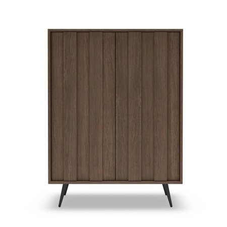 Wysoka komoda dwudrzwiowa do salonu  VALLE 94 cm dąb dunin front