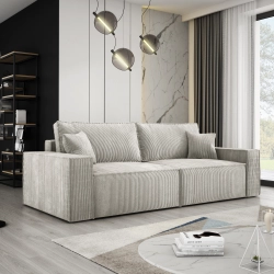 Kremowa sofa rozkładana z funkcją spania COBRA sztruks