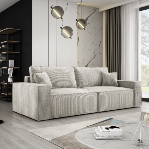 Przejdź do produktu Kremowa sofa rozkładana z funkcją spania COBRA sztruks