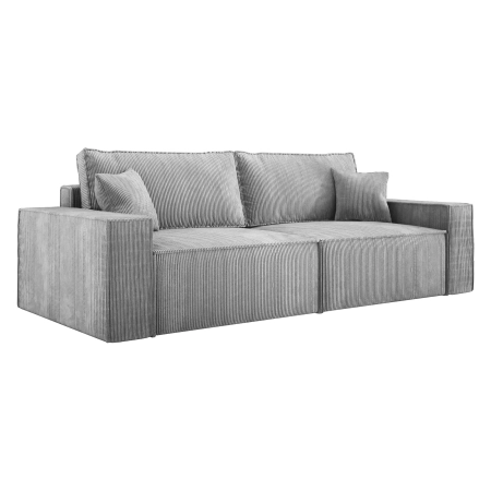Jasnoszara sofa sztruksowa COBRA białe tło