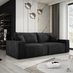 Czarna sofa z funkcją spania COBRA sztruks