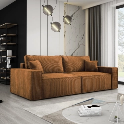 Miedziana sofa z funkcją spania COBRA sztruks